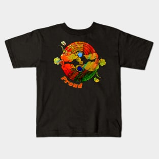 Proud Rainbows - Dark Neon Gems Kids T-Shirt